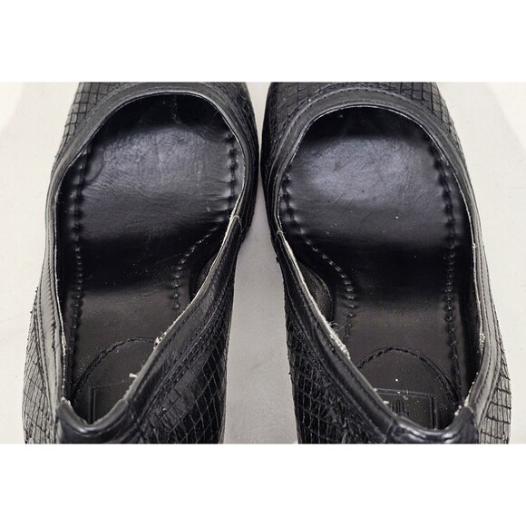 Frye Carson Pumps Womens Leather Chunky Block Heel Black Y2K 90s Size 5.5M Retro - Picture 9 of 11